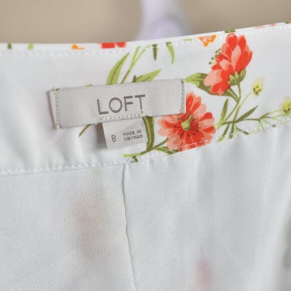 LOFT Pleated Floral Midi Skirt 8 - Picture 7 of 7